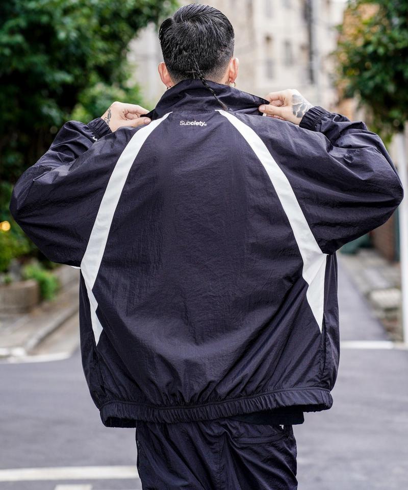 Subciety (サブサエティ) NYLON JKT BLACK / WHITE / ロック Subciety (サブサエティ) NYLON JKT BLACK / WHITE / ロック