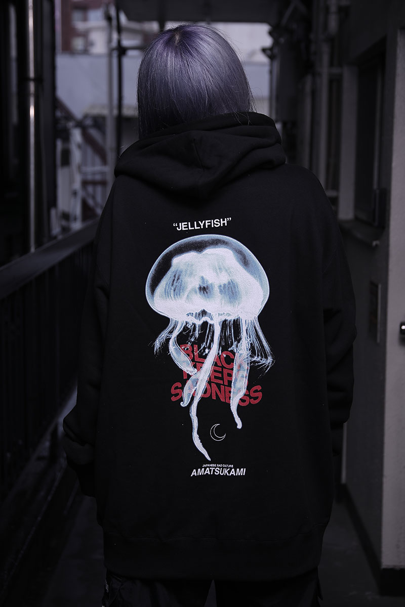 アマツカミ 海月/medusa Hoodie BLACK