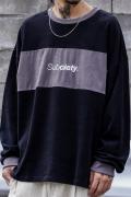 Subciety (サブサエティ) SUEDE SWITCHED L/S BLACK