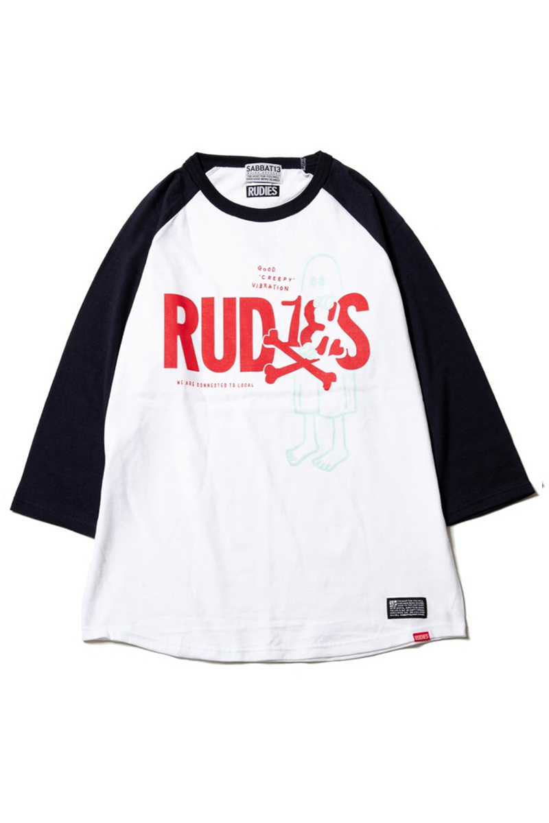 RUDIE'S(ルーディーズ)×SABBAT13(サバトサーティーン) ”RUD13'S RAGLAN T" (NV/WH)