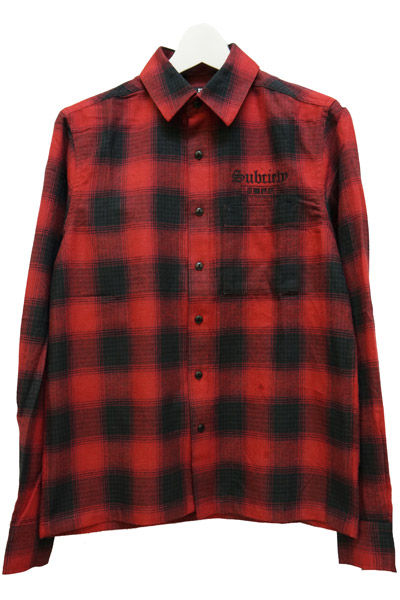 Subciety OMBRE CHECK SHIRT L/S-THRON- RED