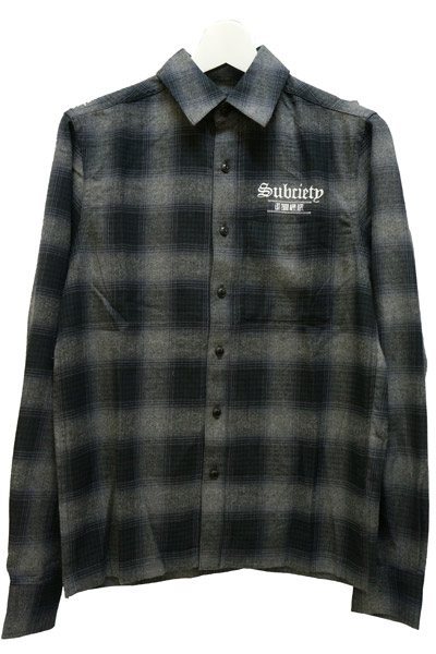Subciety OMBRE CHECK SHIRT L/S-THRON- BLACK