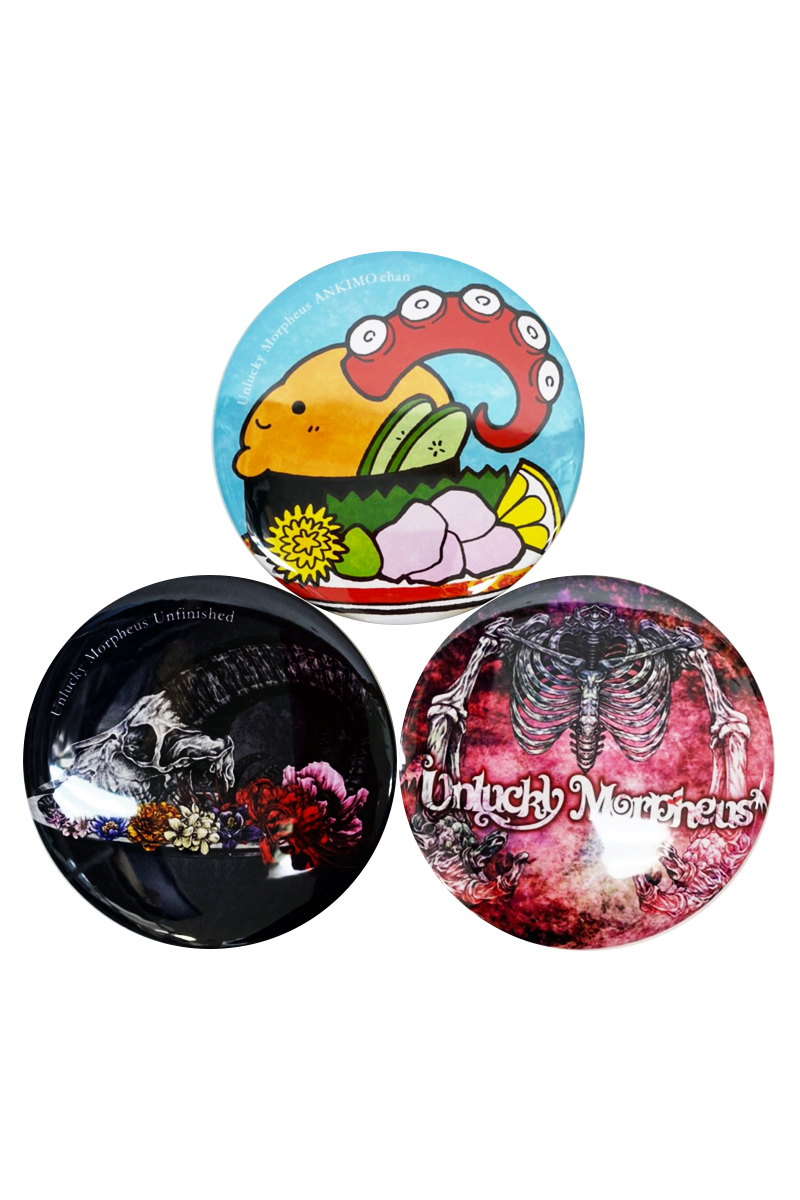 ロックファッション バンドグッズのgekirock Clothing Unlucky Morpheus 76mm缶バッジ A Type ロックファッション バンドグッズのgekirock Clothing Unlucky Morpheus 76mm缶バッジ A Type