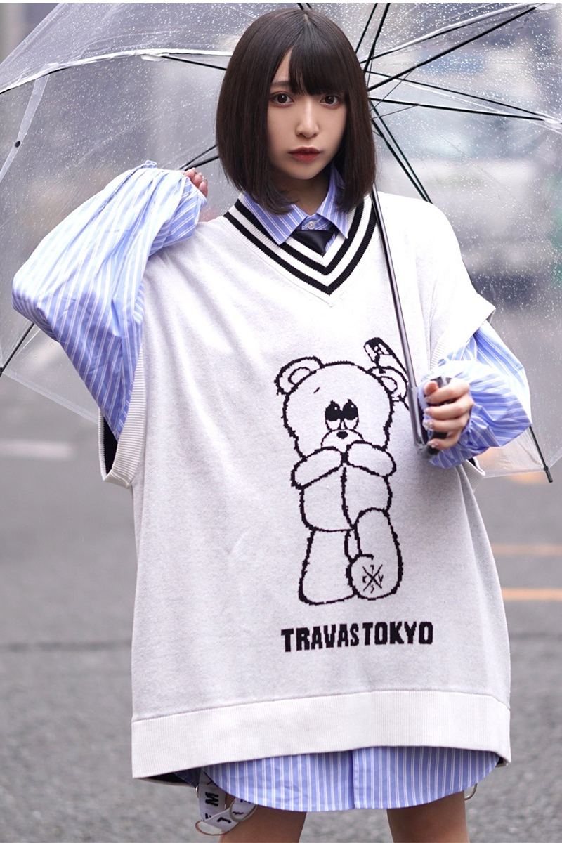 TRAVAS TOKYO【トラバストーキョー】 Lil bear knit vest White