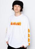 MAGICAL MOSH MISFITS MxMxM FLAME LONG TEE WHITE