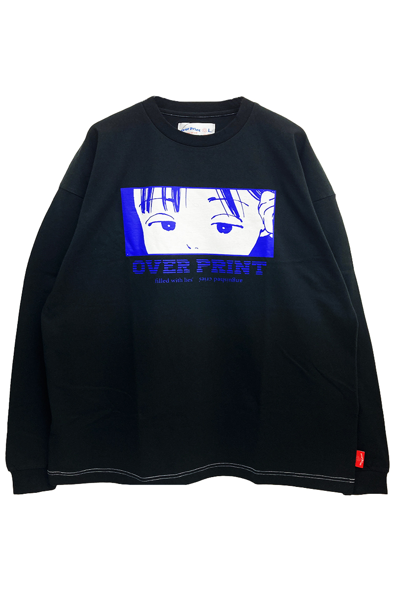 over print (オーバープリント) EYES LS Tee BLACK