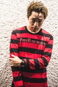 GoneR GR15LS003 Border Long T-Shirts Red