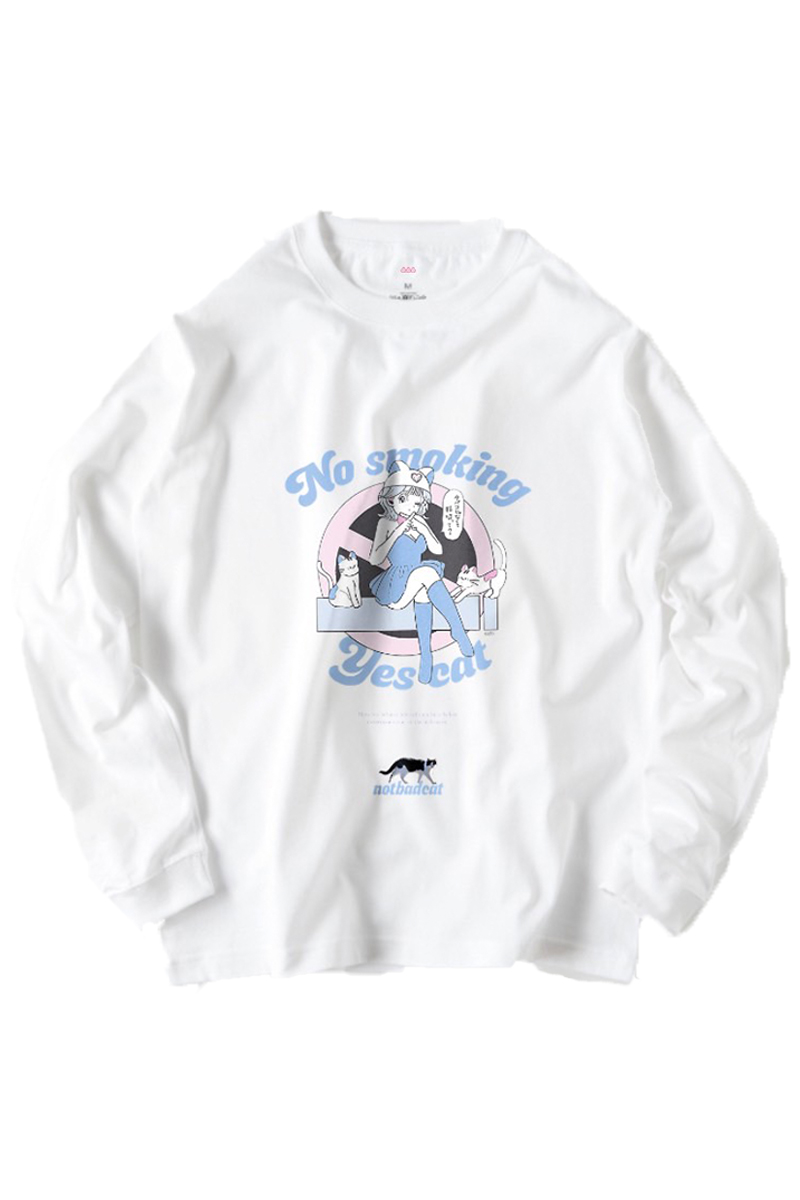 NOTBADCAT (ノットバッドキャット) 禁煙 LS Tee WHITE