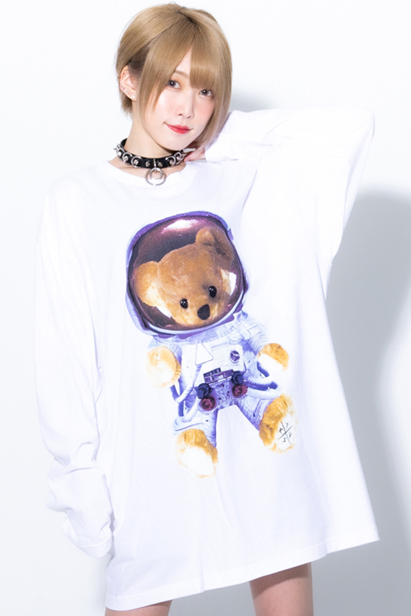 TRAVAS TOKYO Spacesuit Bear L/S tee White