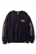 TOY MACHINE (トイマシーン) FLAME FIST EMBROIDERY SWEAT CREW - BLACK