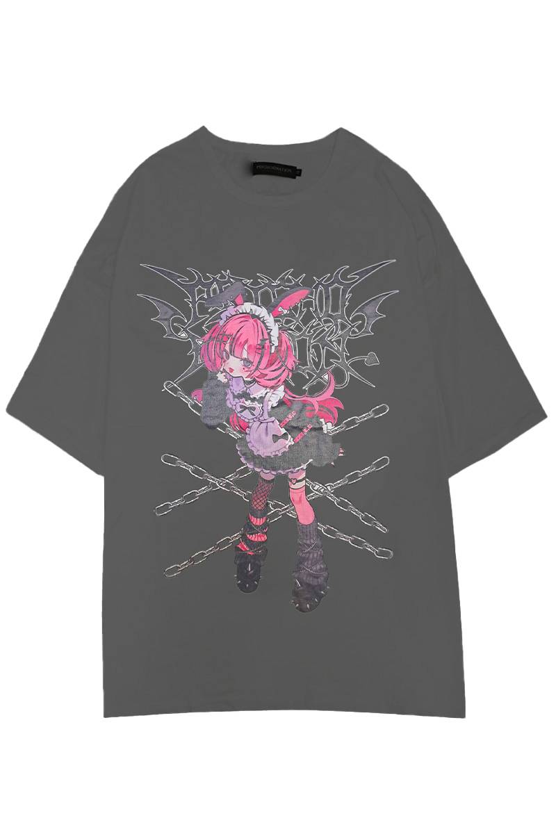大きいサイズ サイコ×寝田ルネ デビル半袖Tシャツ | PSYCHO