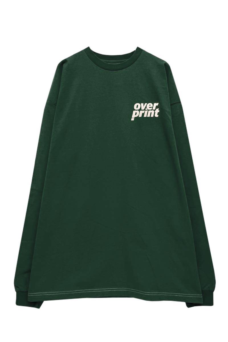 over print (オーバープリント) plane LS Tee (dark green)