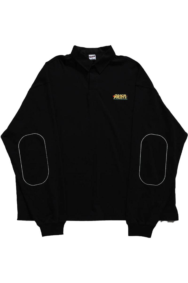 over print (オーバープリント)  BIG Rugby Shirts PLANE - Black