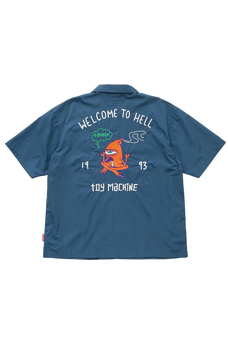 TOY MACHINE (トイマシーン) WELCOME TO HELL POPLYN SS SHIRTS - L.Navy