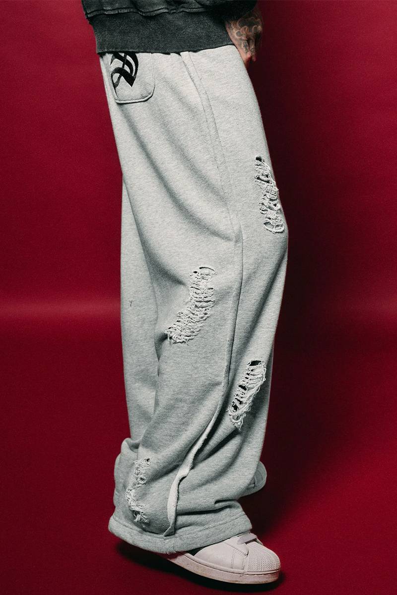 Subciety(サブサエティ)　Distressed sweatpants - Gray