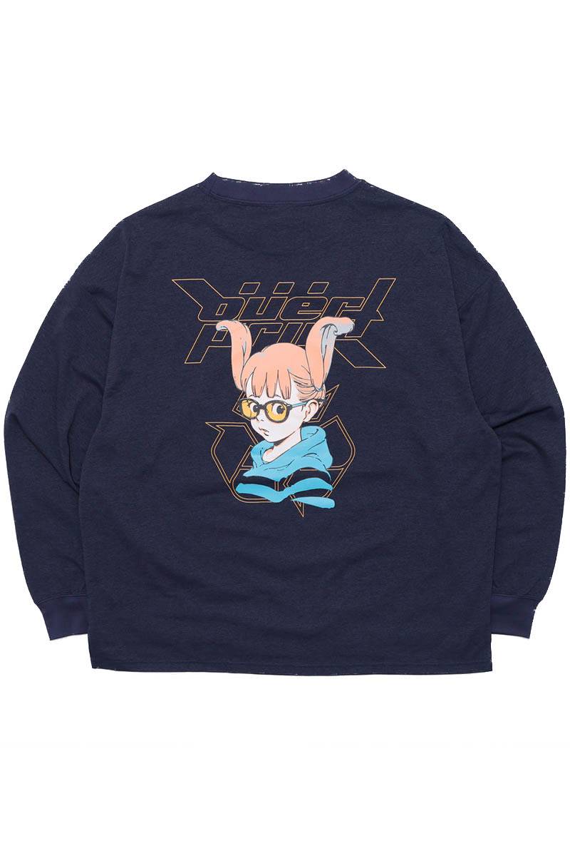 over print (オーバー・プリント) Rabbitt slit LS Tee - chacoal