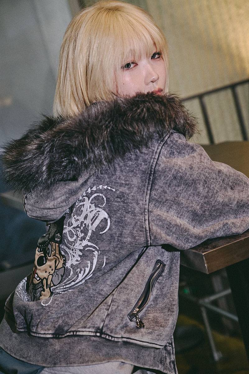 GALFY（ガルフィー）ギラツキ☆FUR PK - GRAY