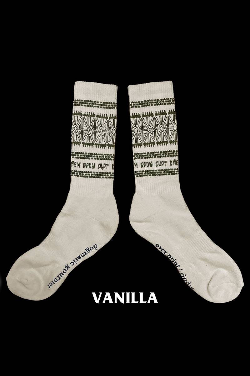 Dogmatic Gourmet x over print x RIP DESIGN WORXX チェーンハイソックス VANILLA