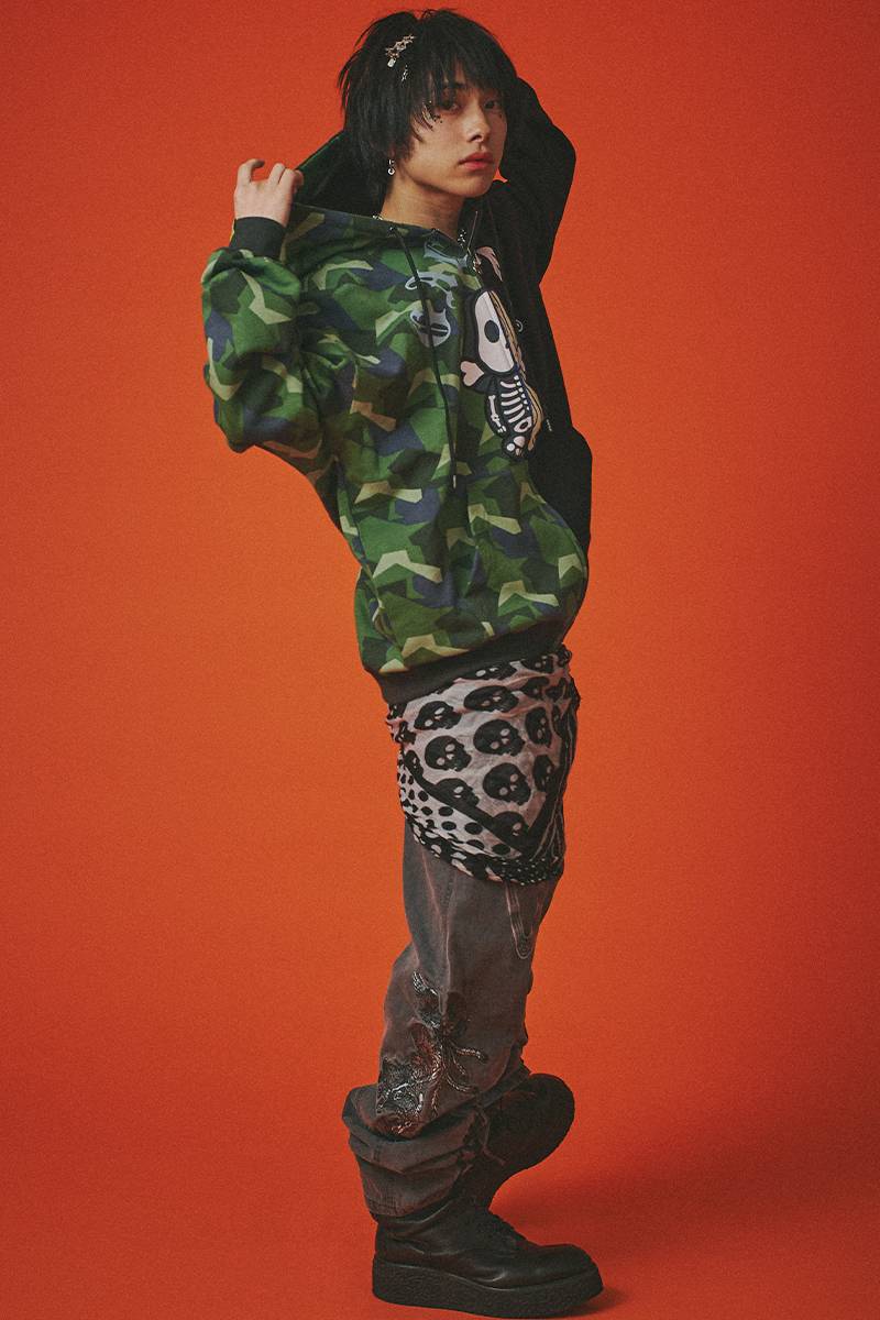 GALFY (ガルフィー) GALPEE ゴーストZIPパーカー - Black × Camo