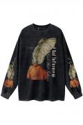 A Good Bad Influence(アグッドバッドインフルエンス) WING WOMAN LONG SLEEVE T-SHIRT BLACK