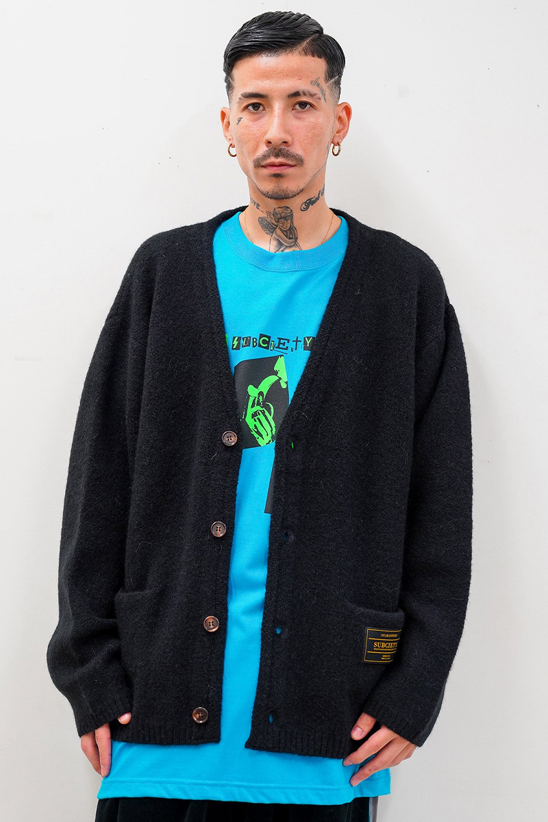 Subciety (サブサエティ) MOHAIR CARDIGAN BLACK