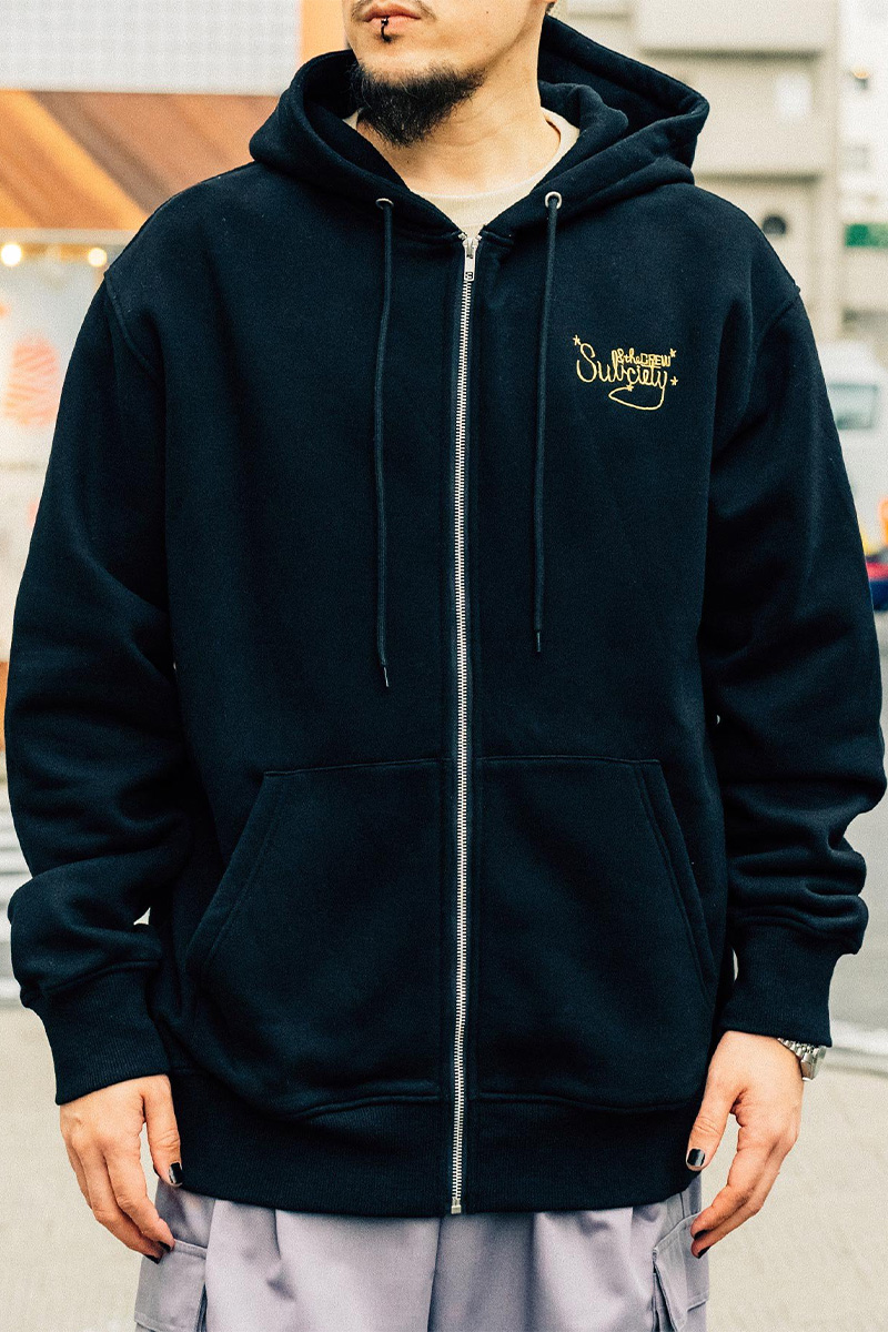 【待望★】 Subciety (サブサエティ) EMBROIDERY MARIA ZIP PARKA BLACK ジャケット・アウター