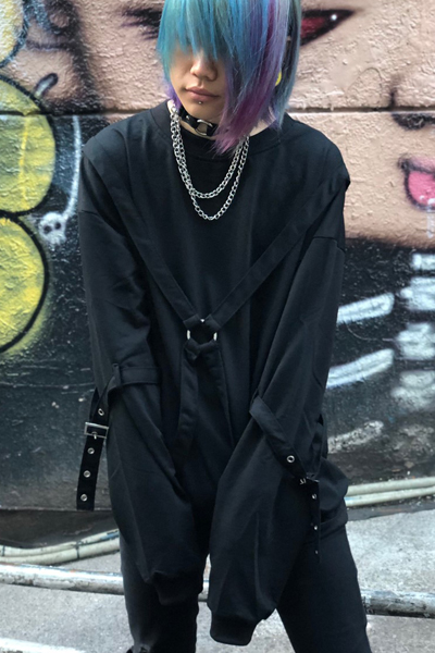 ロックファッション バンドグッズのgekirock Clothing Drug Honey ハーネススウェットプルオーバー