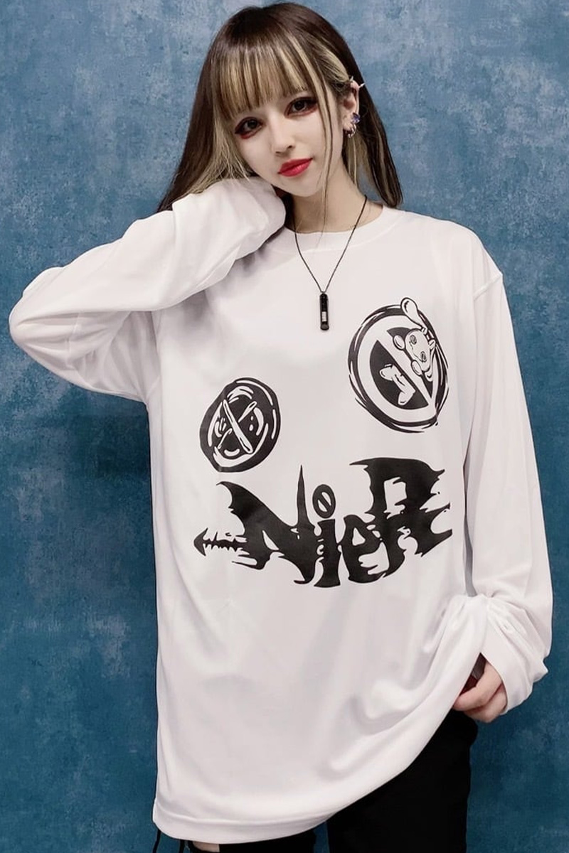NieR (ニーア) UVカット×吸汗速乾ドライシルキータッチカットソー【FACE LOGO】
