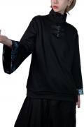 NieR (ニーア) WIDE SLEEVE HALF ZIP PULLOVER【和柄彼岸花(水色)】