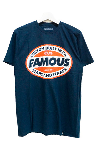 FAMOUS STARS AND STRAPS RACEWAY TEE NAVY