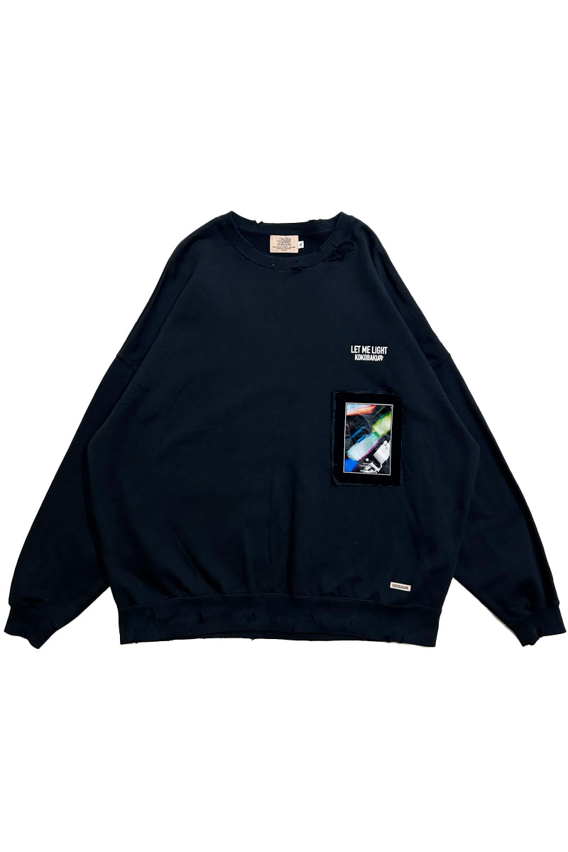 KOKOBAKIA(ココバキア) Running Colors photo grunge sweat photo by yuuki shuan Black