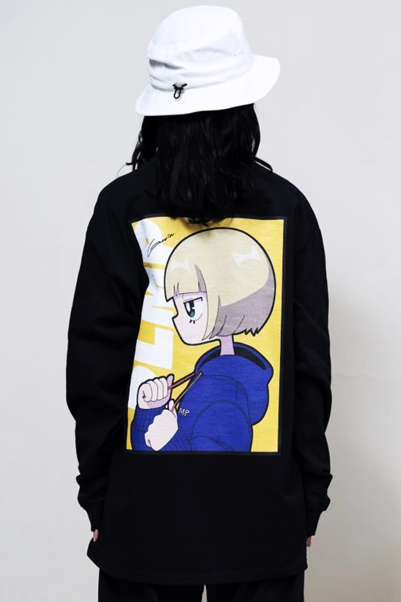 PSYCHOLOGICAL METAMORPHOSIS PLMP×Gurin. LS TEE 03 - BLACK