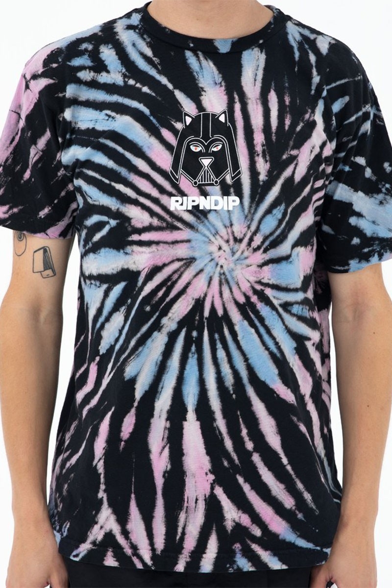 RIPNDIP Far Far Away Tee (Black/Pink/Blue Spiral Dye)