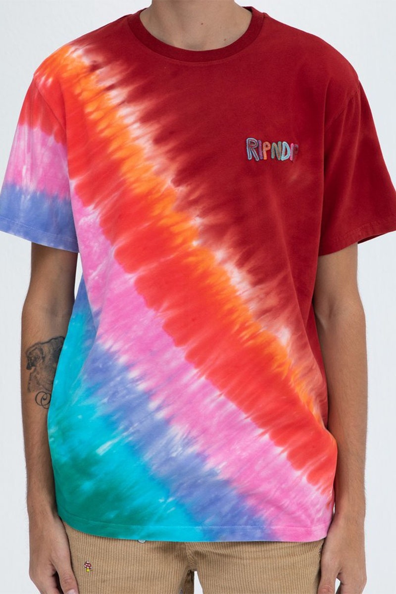 RIPNDIP OG Prisma Embroidered Tee (Red Tie Dye)