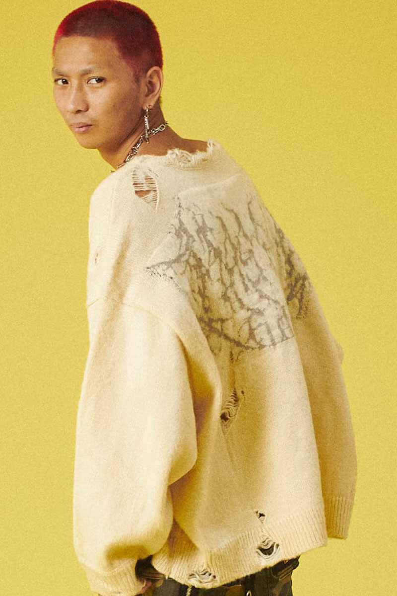 GALFY (ガルフィー) ボロボロカートニット OFF WHITE / ロック GALFY (ガルフィー) ボロボロカートニット OFF WHITE / ロック