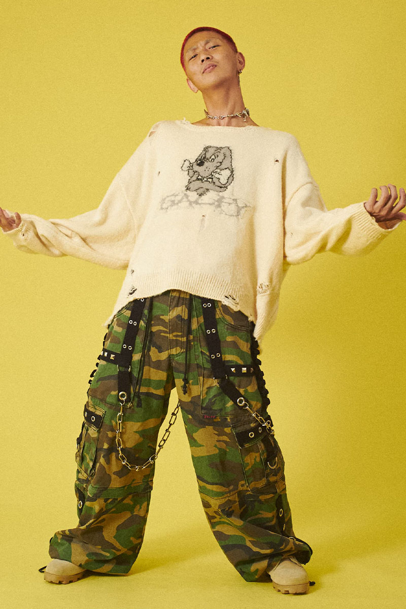 GALFY (ガルフィー) ボロボロカートニット OFF WHITE / ロック GALFY (ガルフィー) ボロボロカートニット OFF WHITE / ロック