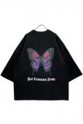 NOT COMMON SENSE BUTTERFLY FLEECE THREE QUARTER SLEEVE BLACK