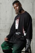 NOT COMMON SENSE BRAIN LAYERED L/S TEE BLACK