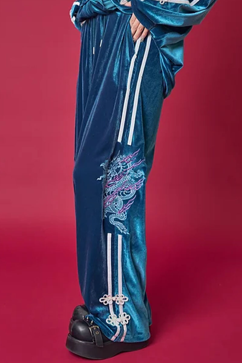 PSYCHO NATION(サイコネーション) チャイナベロアパンツ BLUE