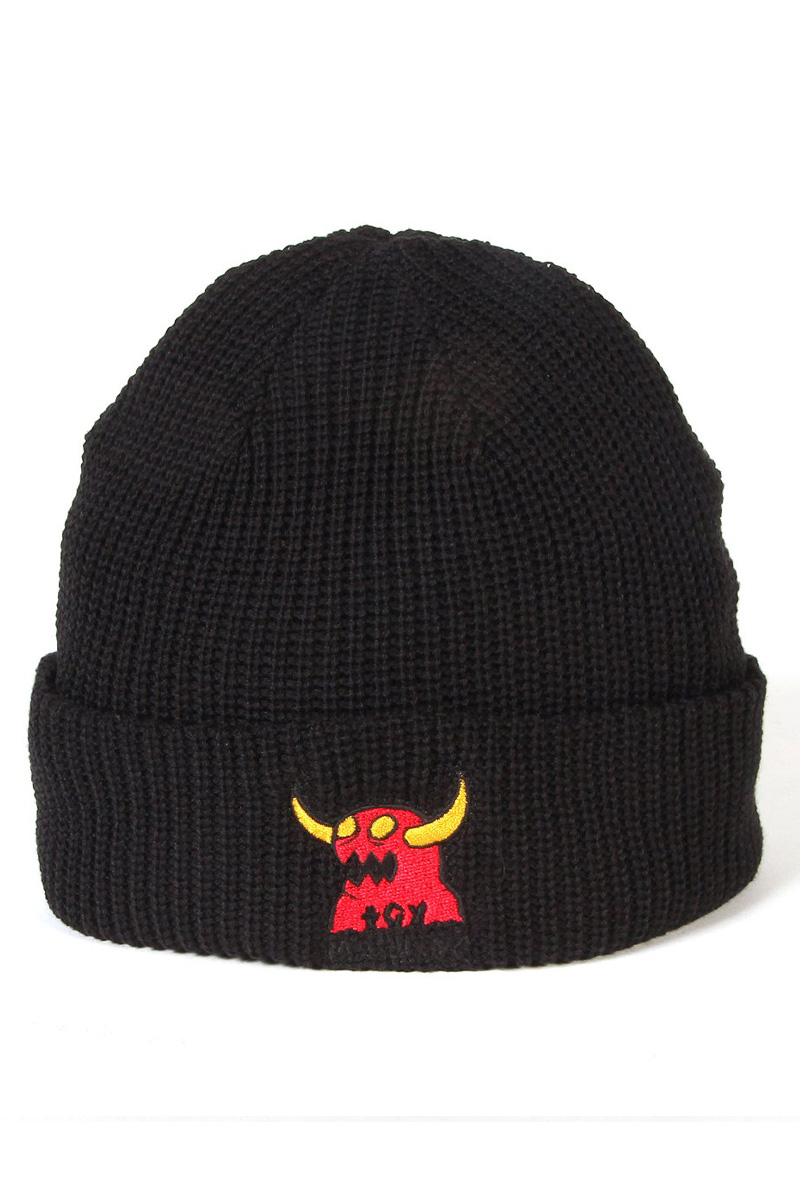 TOY MACHINE MONSTER MARKED EMBROIDERY BEANIE - BLACK