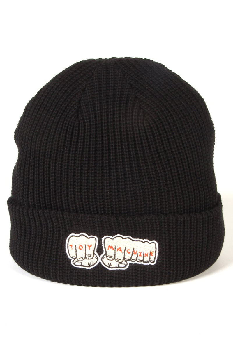 TOY MACHINE FIST EMBROIDERY BEANIE - BLACK