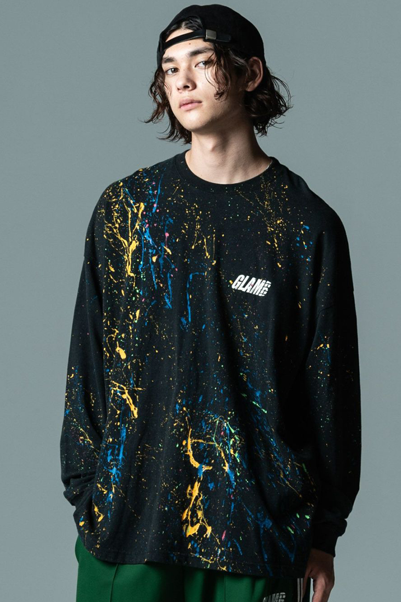 glamb (グラム)　GB0422/CS07 : Unknown Paint CS / アンノウンペイントカットソー - BLACK