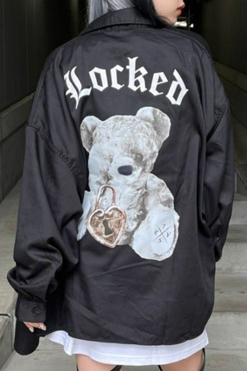 TRAVAS TOKYO【トラバストーキョー】Locked bear shirts-BLACK