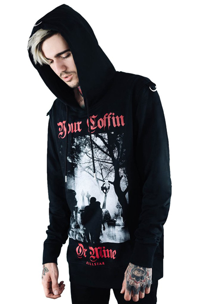 KILL STAR CLOTHING Coffin Pull-Over Hoodie [B]