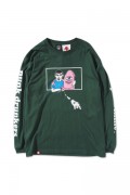 PUNK DRUNKERS [PDSxTOY MACHINE]仲良し?ロンTEE D.GREEN