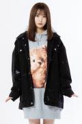 TRAVAS TOKYO【トラバストーキョー】Furry bear Hoodie Gray