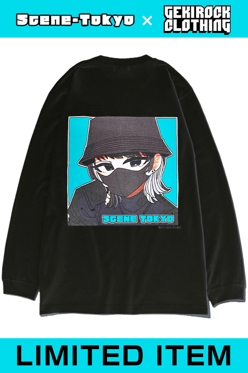【ゲキクロ限定】SCENE TOKYO (シーントウキョウ)Black girl　L/S Tee BLACK