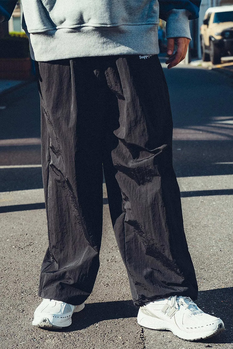 Subciety (サブサエティ) NYLON HAKAMA PANTS BLACK