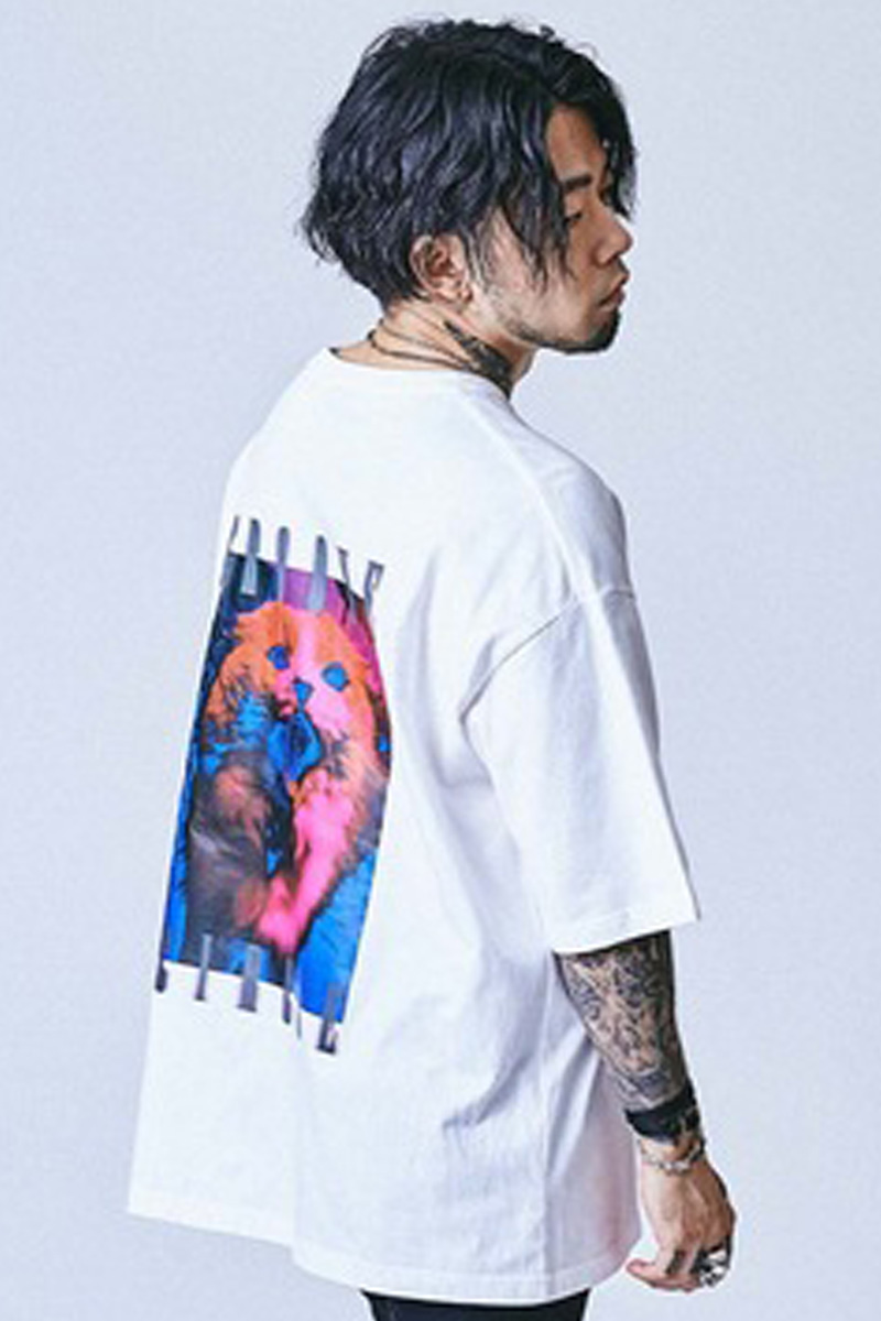 MUSIC SAVED MY LIFE (MSML) CAT OVERSIZED TEE WHITE