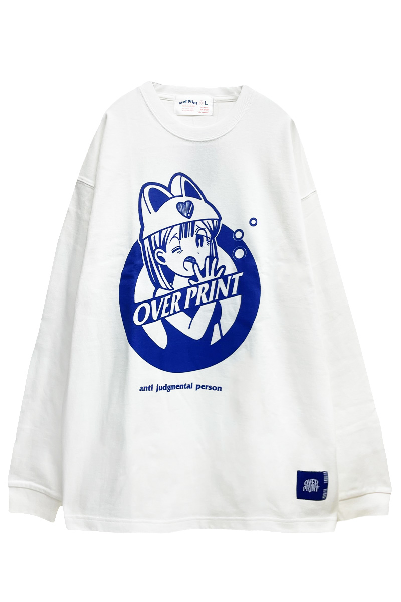 over print (オーバープリント) anti judgemental person Heavy LS Tee WHITE